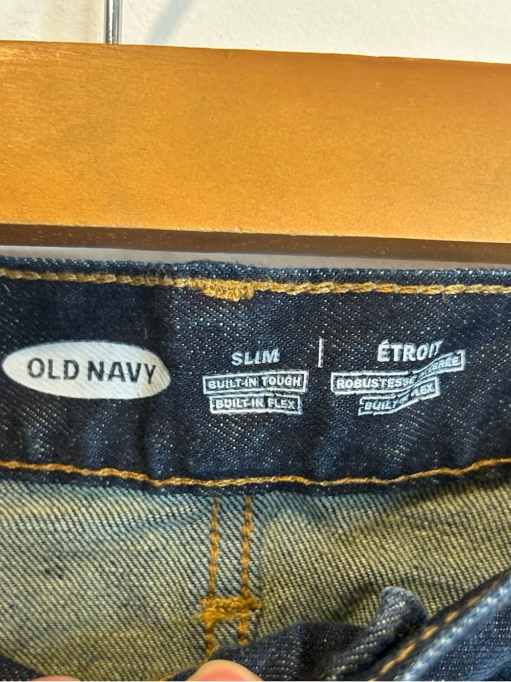 Old Navy Men’s Slim Built-In Flex Jeans Rinse Wash Dark Blue - Picture 3 of 5